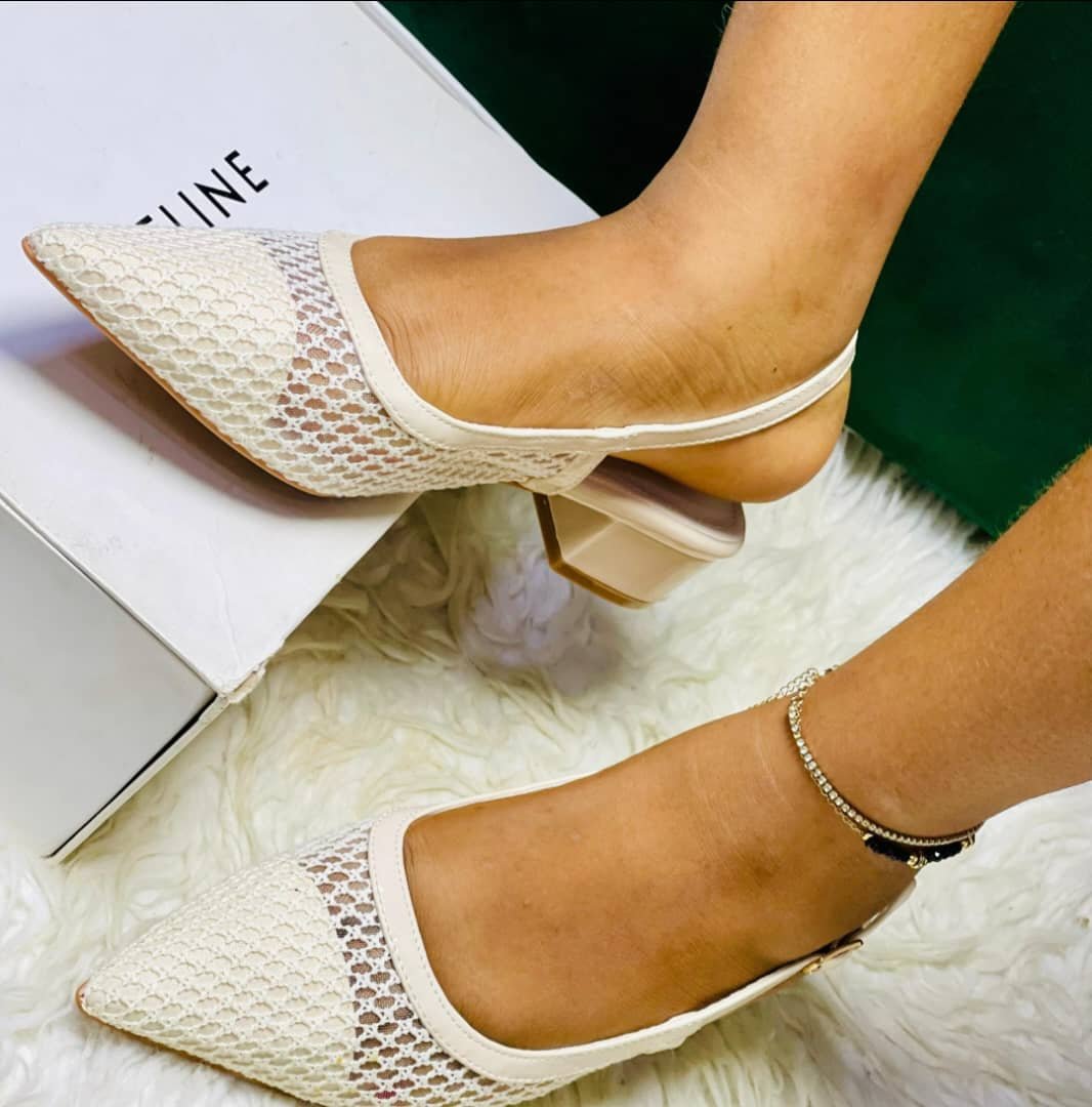 Slay Queen Women's Designer Chain Slides – Elegant Pointed Corporate Half Shoes