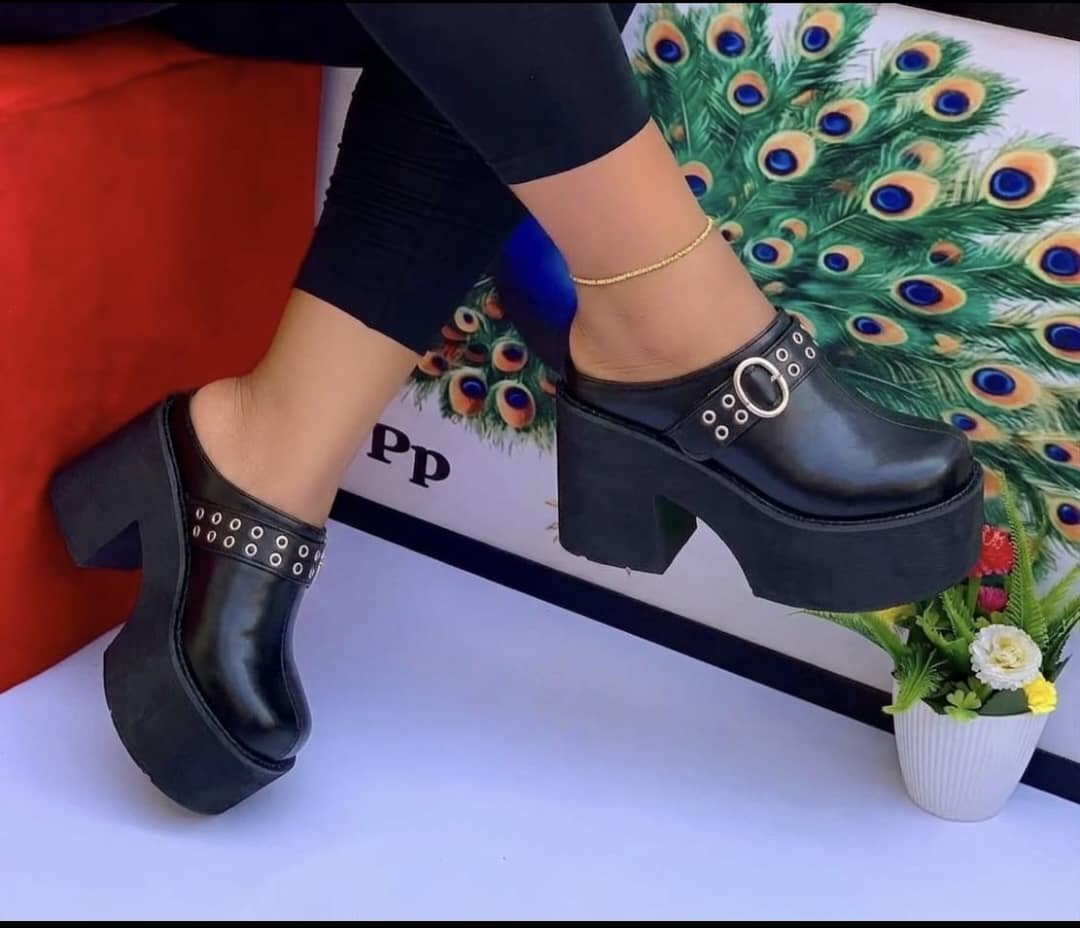 Closed Front Fashion Women Shoe- High Hills – Closed Toe Half Shoes